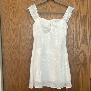 Coquette white satin lace dress